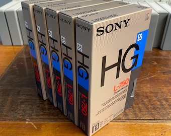 5 Vintage Sony Betamax Dynamicron SONY ES-HG L-750 Blank Tapes 1hr.30min.