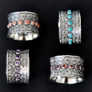 Wide Silver Medieval-Style Rings