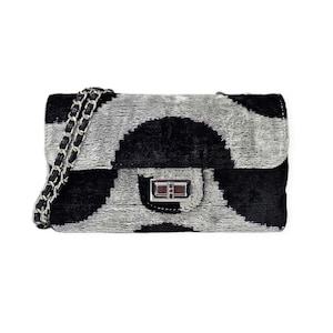 Velvetica Silk Coco Bag, Ikat Woman Handbag, Small Handmade Purse, Premium Quality Pouch, Boho Style Silk Bag COCO BAG CB44