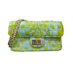 Velvetica Silk Coco Bag, Ikat Woman Handbag, Small Handmade Purse, Premium Quality Pouch, Boho Style Silk Bag COCO BAG CB31