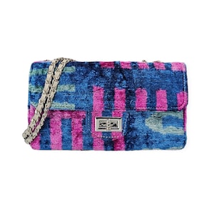 Velvetica Silk Coco Bag, Ikat Woman Handbag, Small Handmade Purse, Premium Quality Pouch, Boho Style Silk Bag COCO BAG CB60