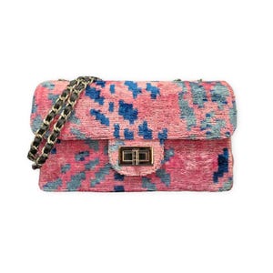 Velvetica Silk Coco Bag, Ikat Woman Handbag, Small Handmade Purse, Premium Quality Pouch, Boho Style Silk Bag COCO BAG CB67