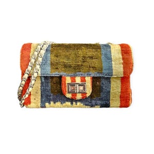 Velvetica Silk Coco Bag, Ikat Woman Handbag, Small Handmade Purse, Premium Quality Pouch, Boho Style Silk Bag COCO BAG CB35
