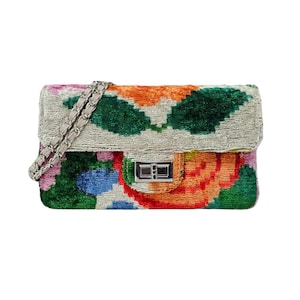 Velvetica Silk Coco Bag, Ikat Woman Handbag, Small Handmade Purse, Premium Quality Pouch, Boho Style Silk Bag COCO BAG CB64