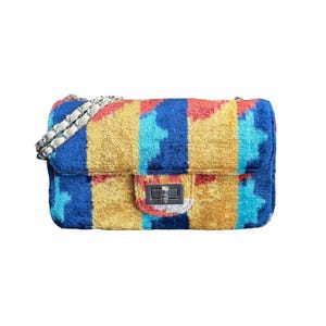 Velvetica Silk Coco Bag, Ikat Woman Handbag, Small Handmade Purse, Premium Quality Pouch, Boho Style Silk Bag COCO BAG CB41