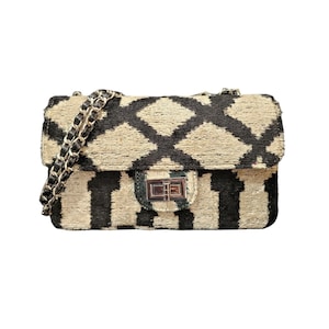 Velvetica Silk Coco Bag, Ikat Woman Handbag, Small Handmade Purse, Premium Quality Pouch, Boho Style Silk Bag COCO BAG CB34