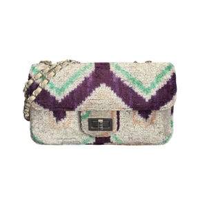 Velvetica Silk Coco Bag, Ikat Woman Handbag, Small Handmade Purse, Premium Quality Pouch, Boho Style Silk Bag COCO BAG CB53