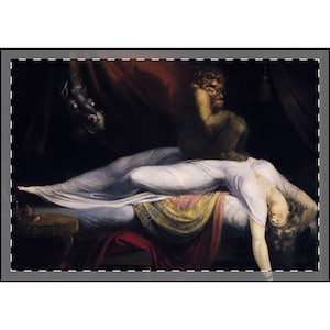 Samtige Decke, Gothic inspiriert, Henry Fuseli&#39;s &quot;&quot;The Nightmare&quot;&quot; (1781), Sofa Deko, Sofa Deko, Einzigartiges Geschenk, Wohnaccessoires.&quot;