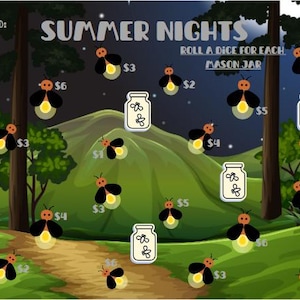 A5 Summer Nights Firefly Saving Challenge With Roll and Save- Digital Download- A5 Saving Challenge