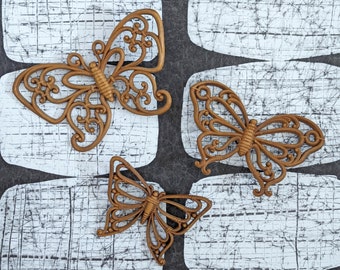 Vintage Syroco Inc. Homco Butterly Trio Wall Hangings | Set of Three MCM Butterflies