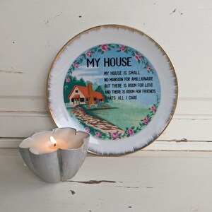 Vintage House Poem Decorative Plate Tiny Home Decor image 2