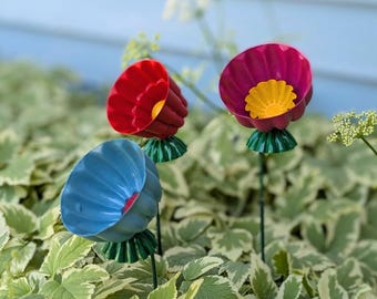 Upcycled Jello Mold Garden Flower, Whimsical Outdoor Yard Art for Cottage Gardens, Unique Gift for Gardeners