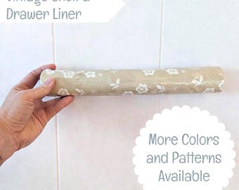 Vintage Peel and Stick Shelf Paper, Cottagecore Self Adhesive Decorative Drawer Liner