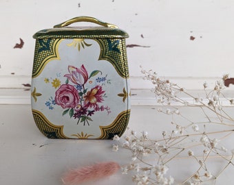 Vintage Western Germany Tin Candy Container | Floral Candy Tin