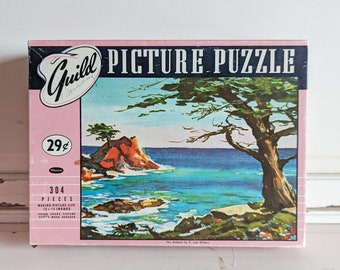 Vintage Whitman Guild Picture Puzzle of The Outpost by C. Ivar Gilbert | 18-inch Vintage Jigsaw Puzzle