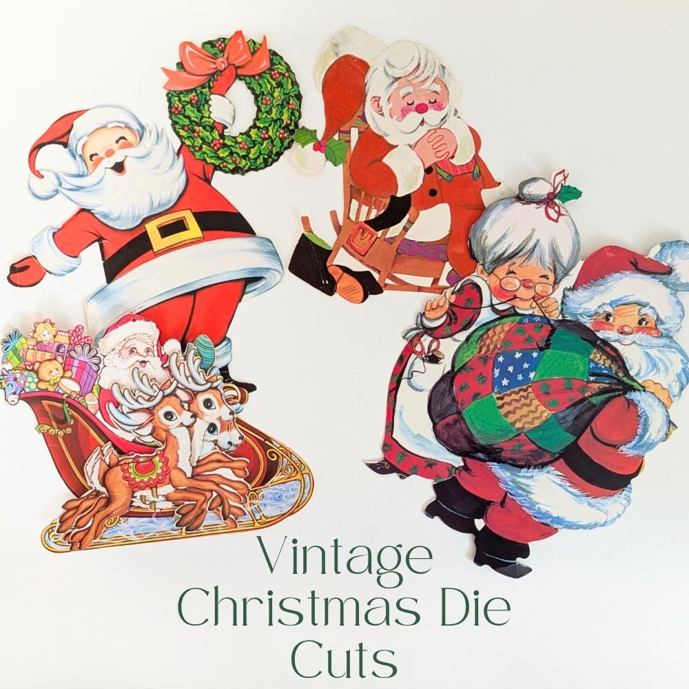 Beistle Vintage Weihnachts-Rentier-Ausschnitte – 12-teiliges Set, 25–36 Cm, Mehrfarbig