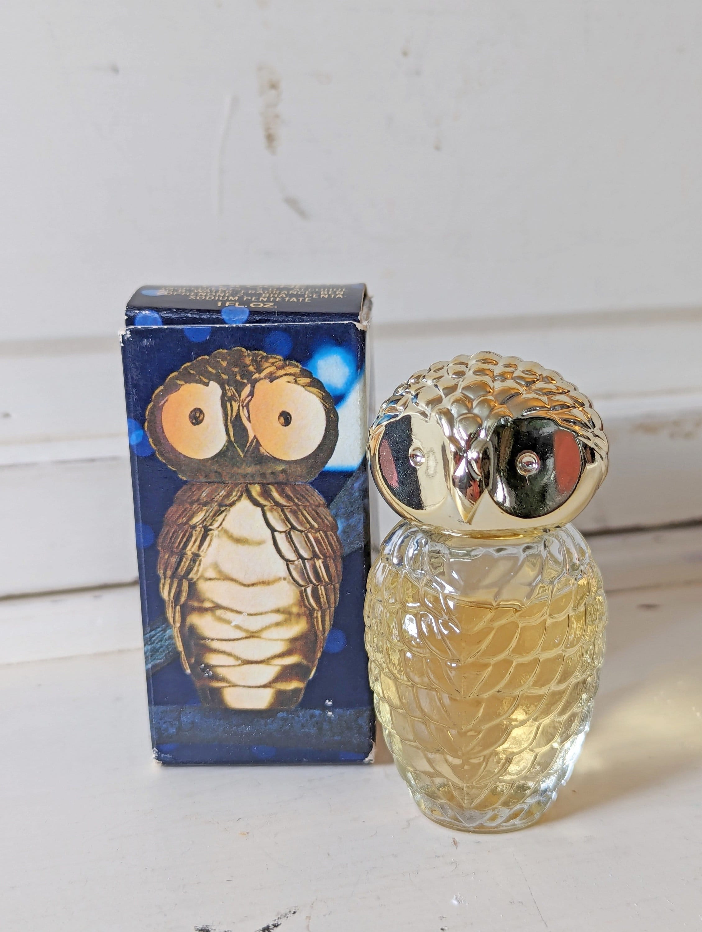 Vintage Avon Baby Owl Cologne and Original Box Sweet Honesty