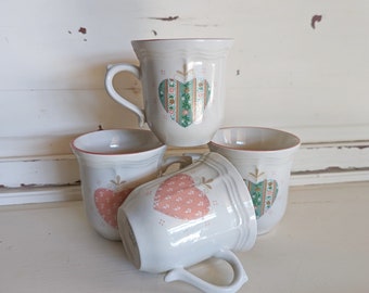 Vintage Coffee Cups | Cottagecore Tienshan Stoneware Mugs