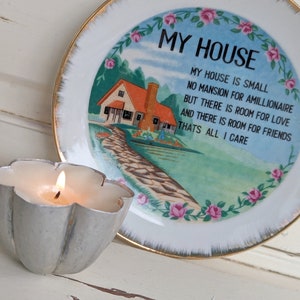 Vintage House Poem Decorative Plate Tiny Home Decor image 8