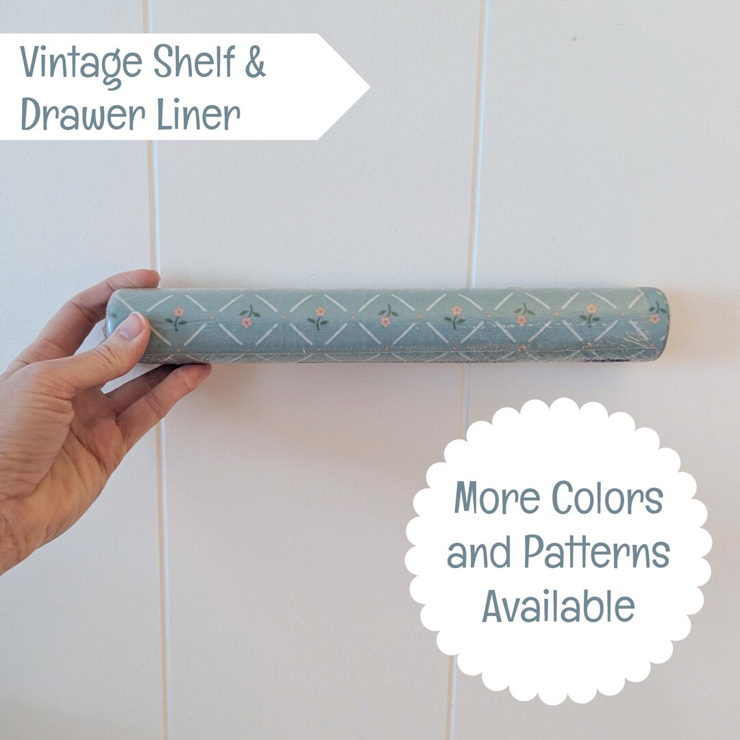 Vintage Shelf Liner Contact Paper Kitchen Decor Cottagecore Drawer ...