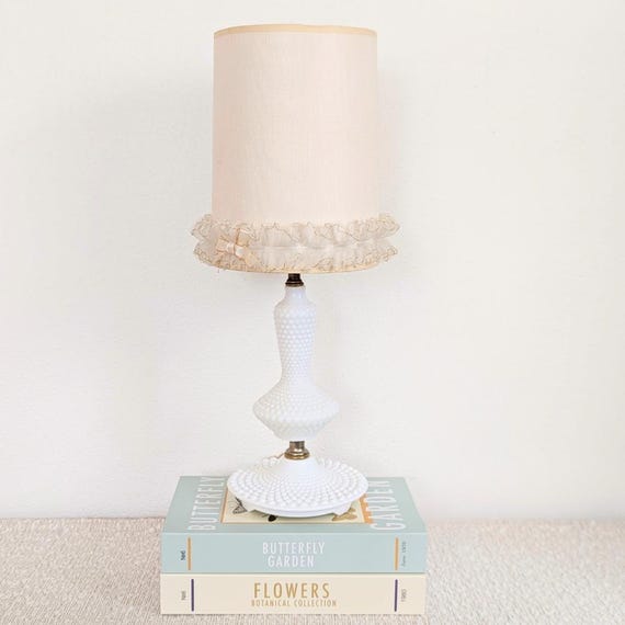 Vintage Lamp Cottagecore Milk Glass Plugin Accent Lighting