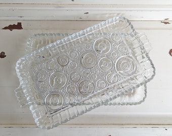 Vintage Glass Luncheonette Plates | Small Glass Trays