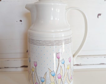 Vintage Thermal Carafe by Phoenix | Hot and Cold Insulated Pitcher with Tulip Design