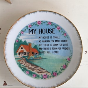 Vintage House Poem Decorative Plate Tiny Home Decor image 7