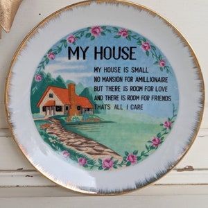 Vintage House Poem Decorative Plate Tiny Home Decor image 3