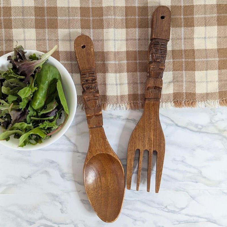 Hand Carved Fork and Spoon