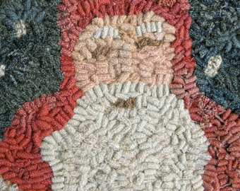 Wooly Santa PDF for rug hooking and punchneedle embroidery//Karen Kahle//Primitive Spirit