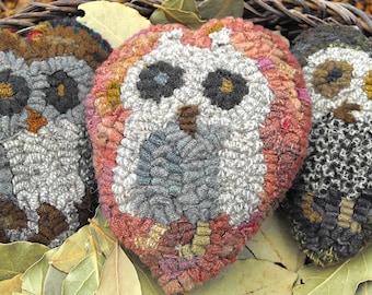 Owl Babies PDF Patterns for rug hooking and punchneedle embroidery