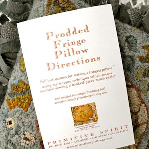 Prodded Fringe Tutorial Booklet PDF//Karen Kahle//hooked rug finishing technique