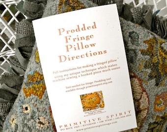 Prodded Fringe Tutorial Booklet PDF//Karen Kahle//hooked rug finishing technique