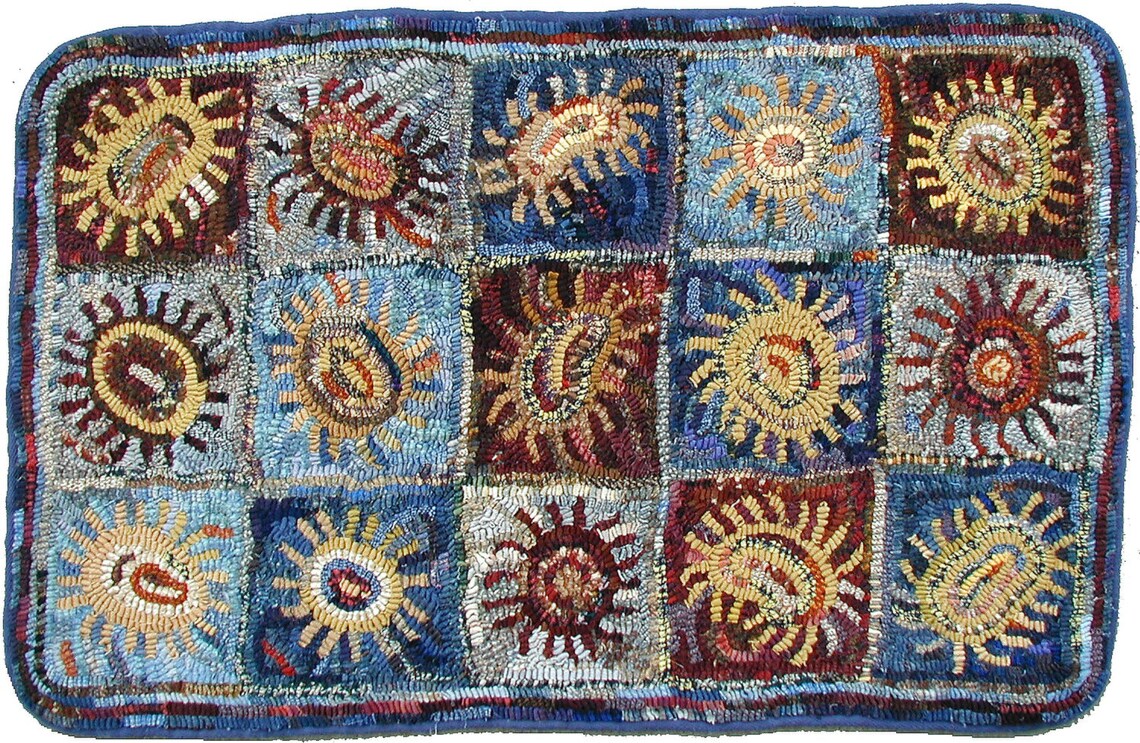 Sunflowers Rug Hooking PATTERN ONLY on Primitive Linen//primitive ...