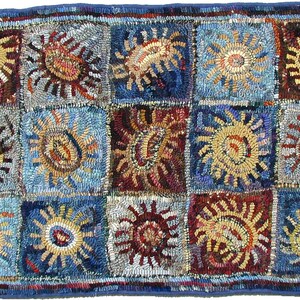 Sunflowers Rug Hooking PATTERN ONLY on Primitive Linen//primitive ...