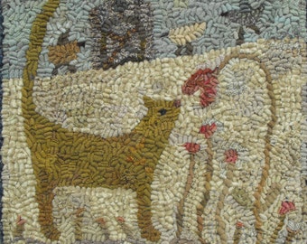 Itty Bitty In The Garden Pattern PDF for rug hooking and punchneedle embroidery