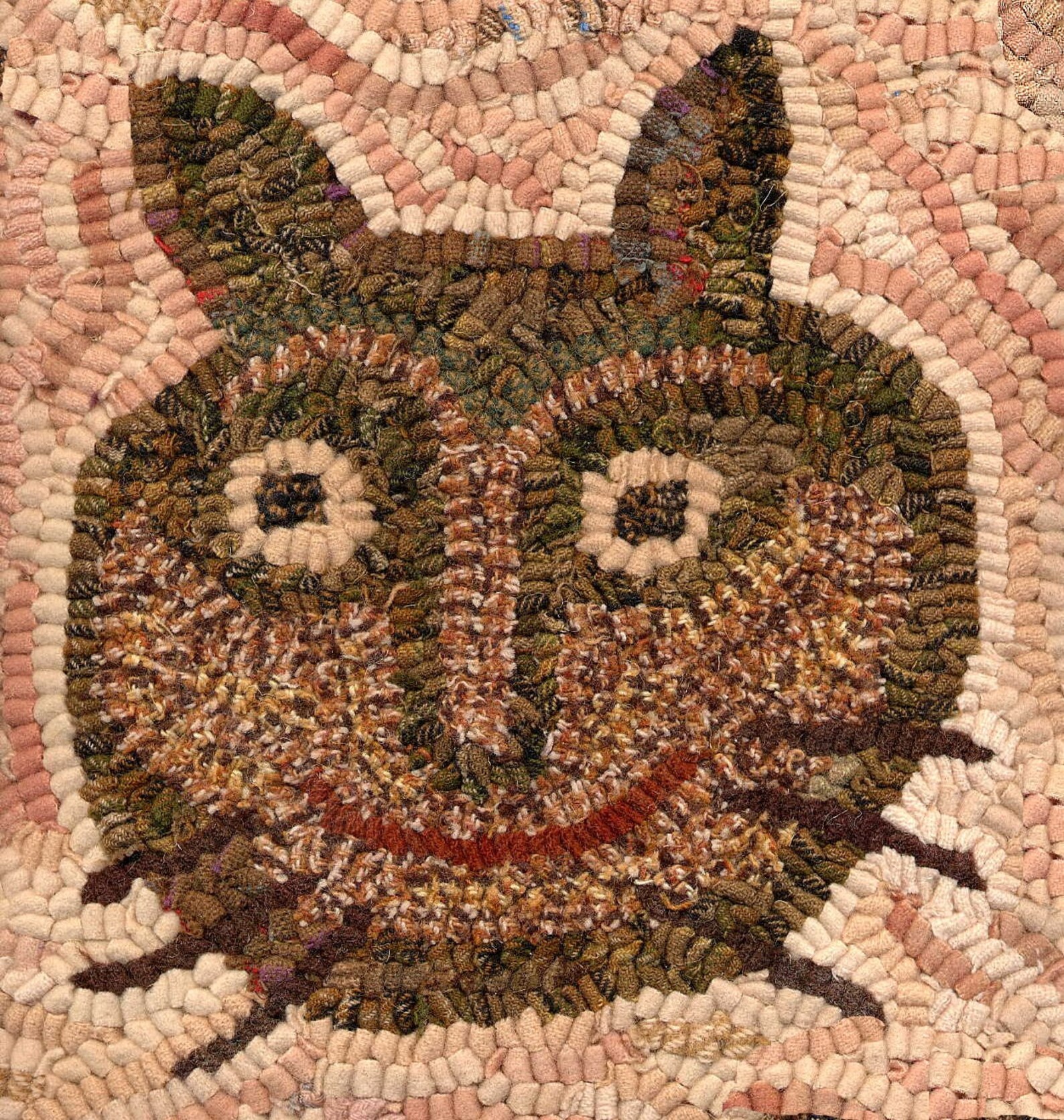Cat & Mouse Animal Rug Hooking PATTERN ONLY on Linen Designed by Karen ...