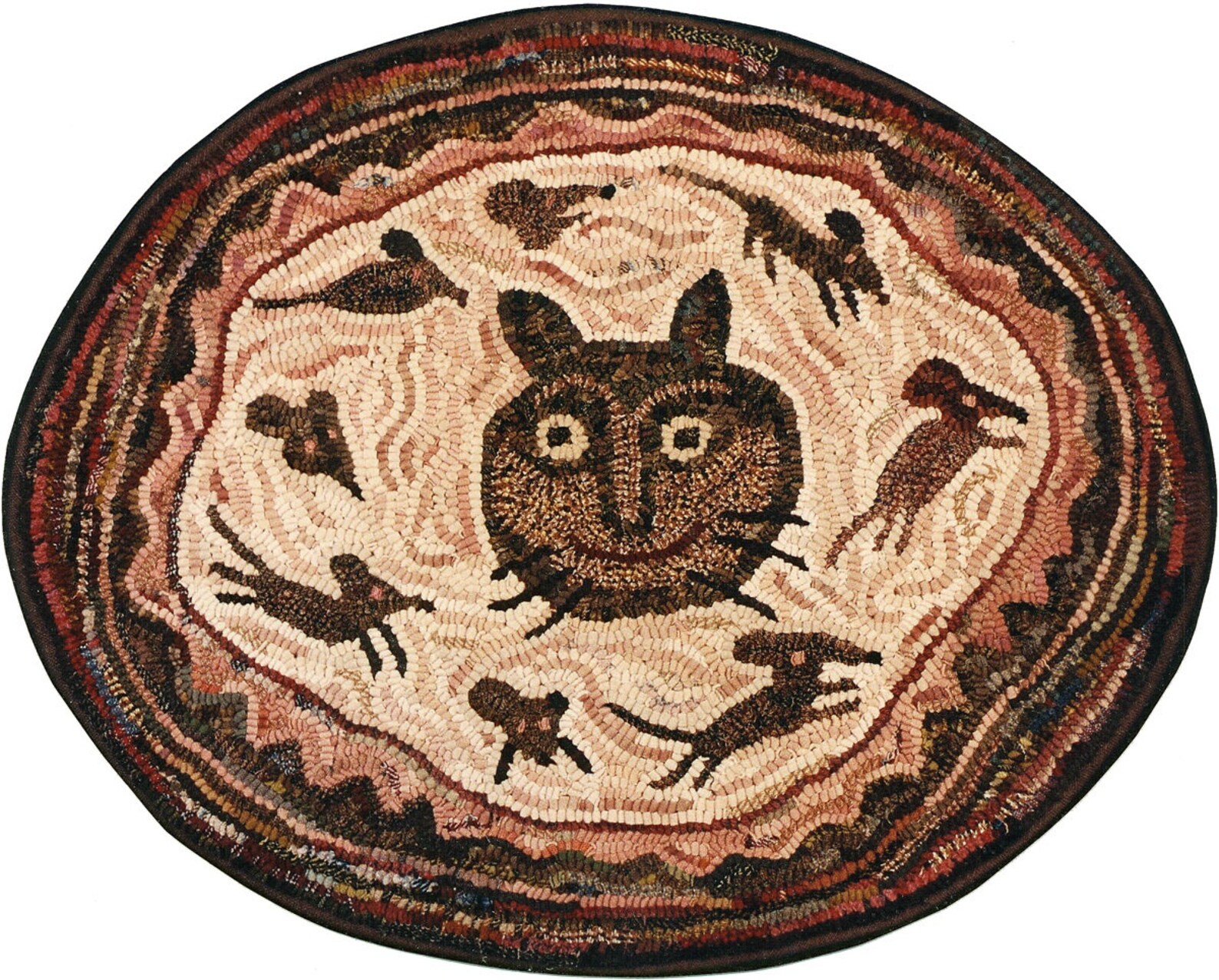 Cat & Mouse Animal Rug Hooking PATTERN ONLY on Linen Designed by Karen ...