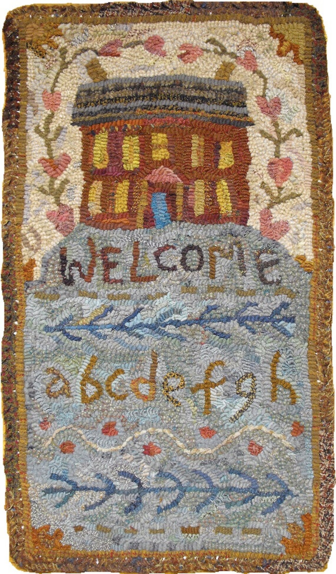 Welcome Sampler Rug Hooking PATTERN ONLY on Linen//house//alphabet ...