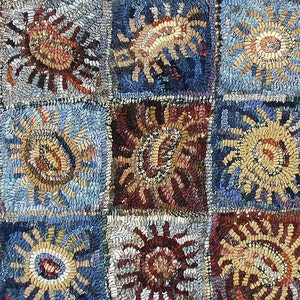 Sunflowers Rug Hooking PATTERN ONLY on Primitive Linen//primitive ...