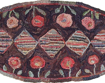 Garden Path Pattern PDF for rug hooking and punchneedle embroidery