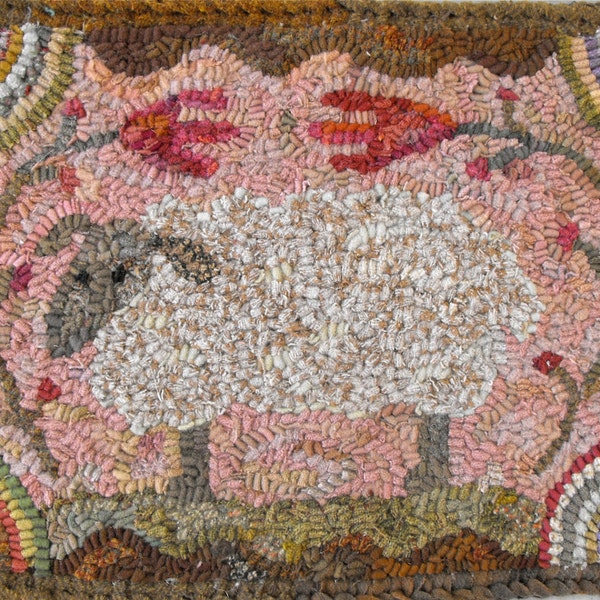 Sheep Daydream Pattern PDF for rug hooking and punchneedle embroidery