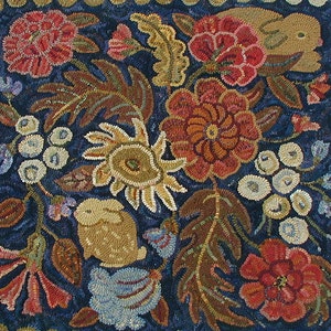 A Secret Garden in 2 sizes rug hooking PATTERN ONLY designed by Karen Kahle printed on primitive linen//floral//bunnies//mother rabbit