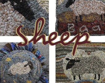 Sheep PDF instant download pattern set for rug hooking