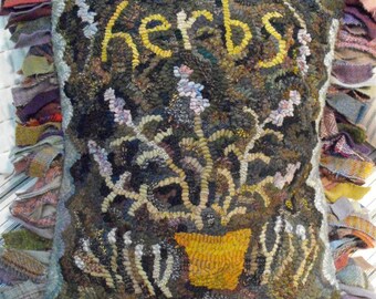 Herbs Pattern PDF for rug hooking and punchneedle embroidery