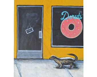 Honey Badger at the donut shop - Throw Blanket