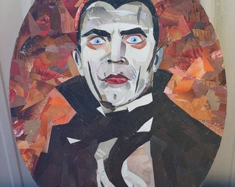 Classic Dracula - original art piece on stretched oval canvas