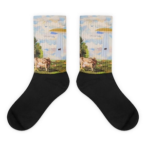 Cow abduction Socks