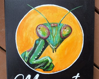 Maneater praying mantis painting